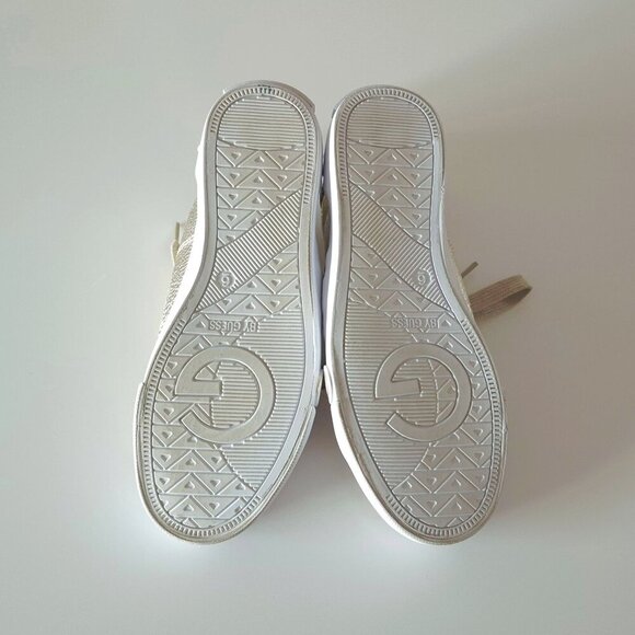 EUC G by Guess gold metallic finish embellished lace up sneakers, US 6 - Picture 9 of 11